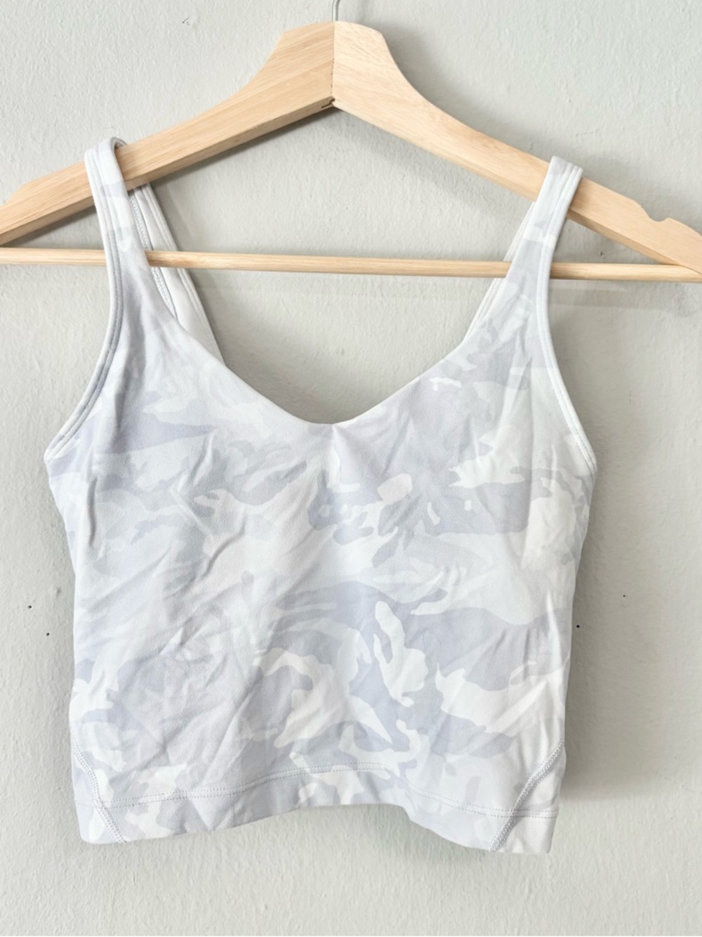 Lululemon White Camo Print Athletic Crop Tank